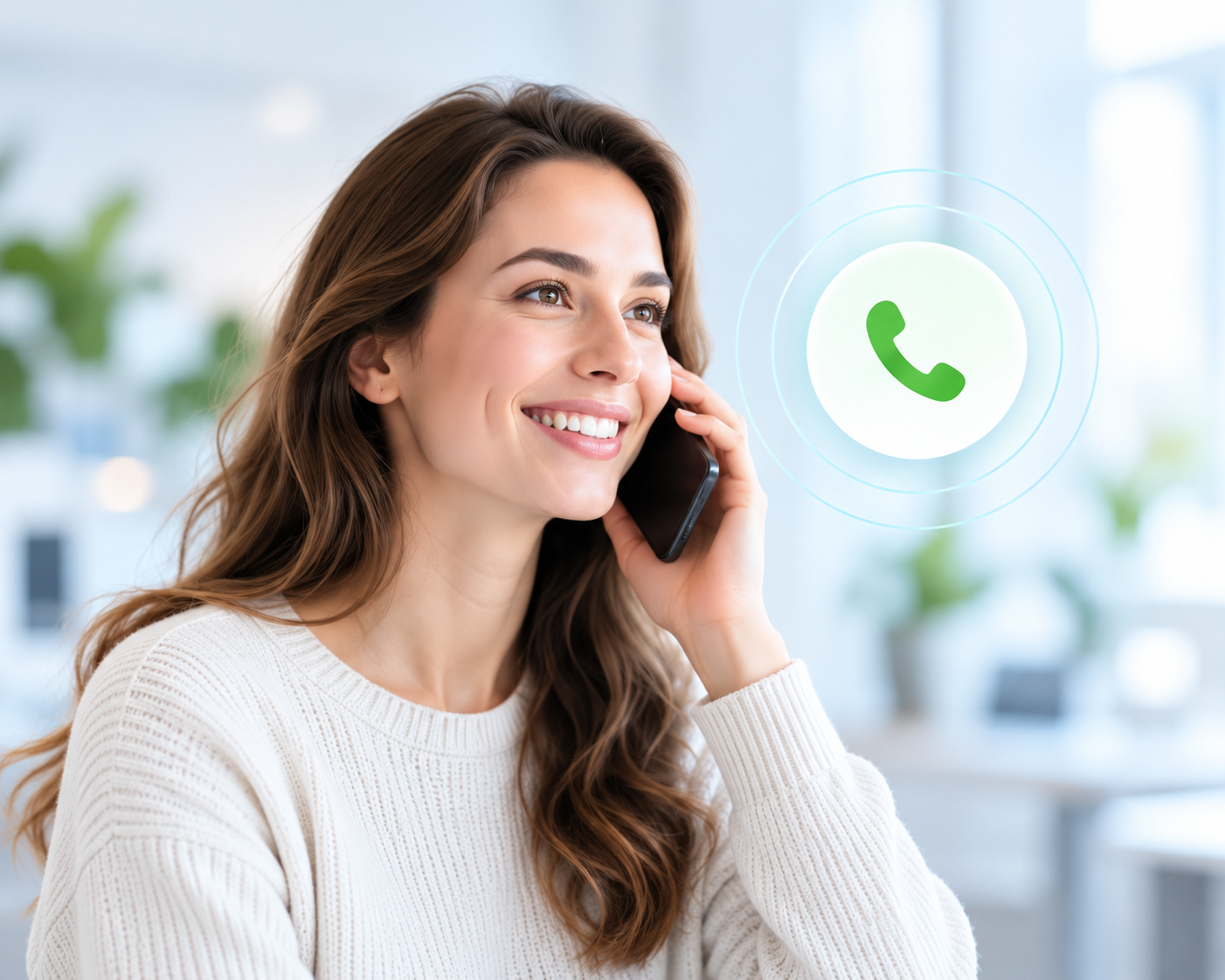 Anruf – eine Kundin telefoniert