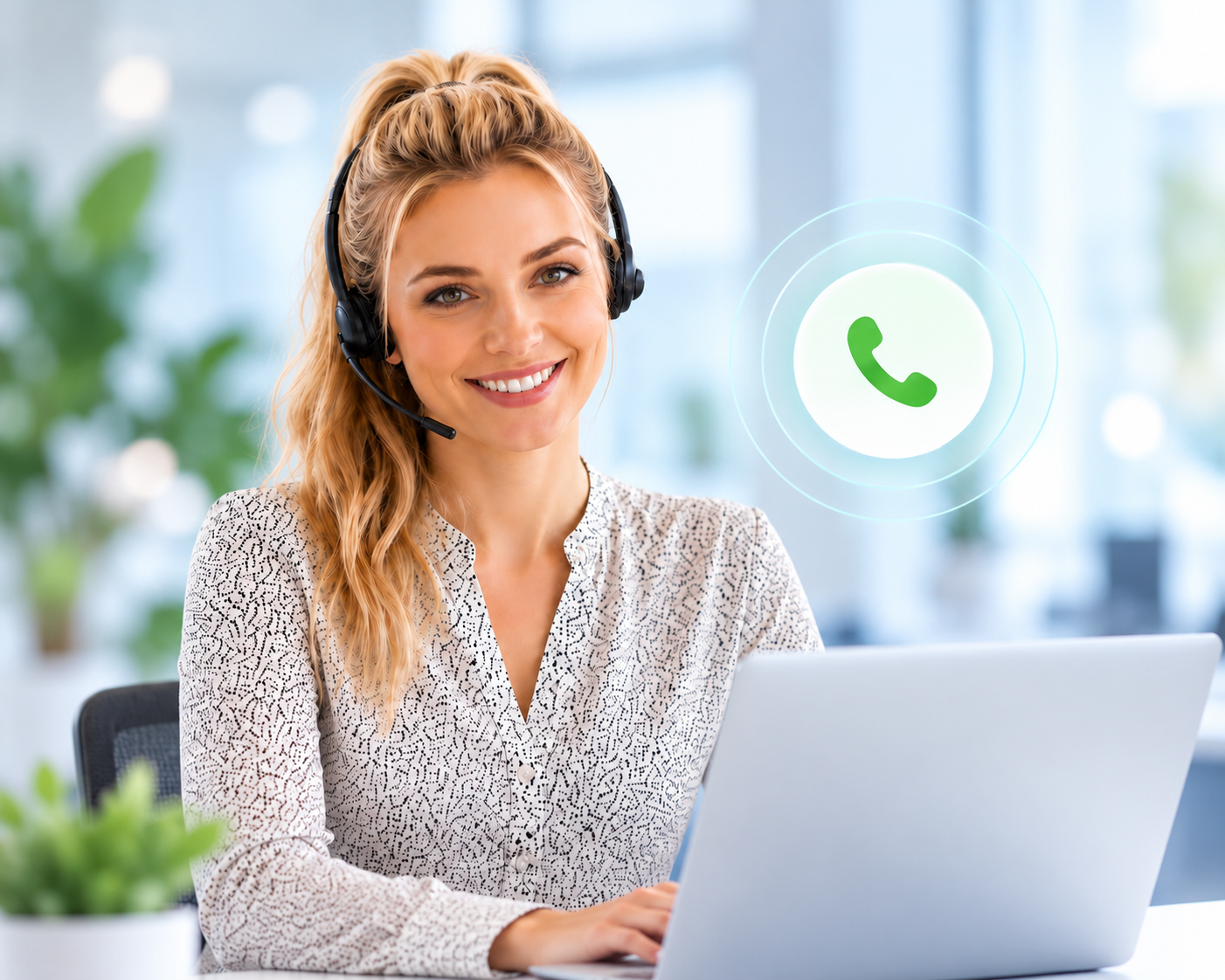 KI-Telefonassistent nimmt den Anruf entgegen