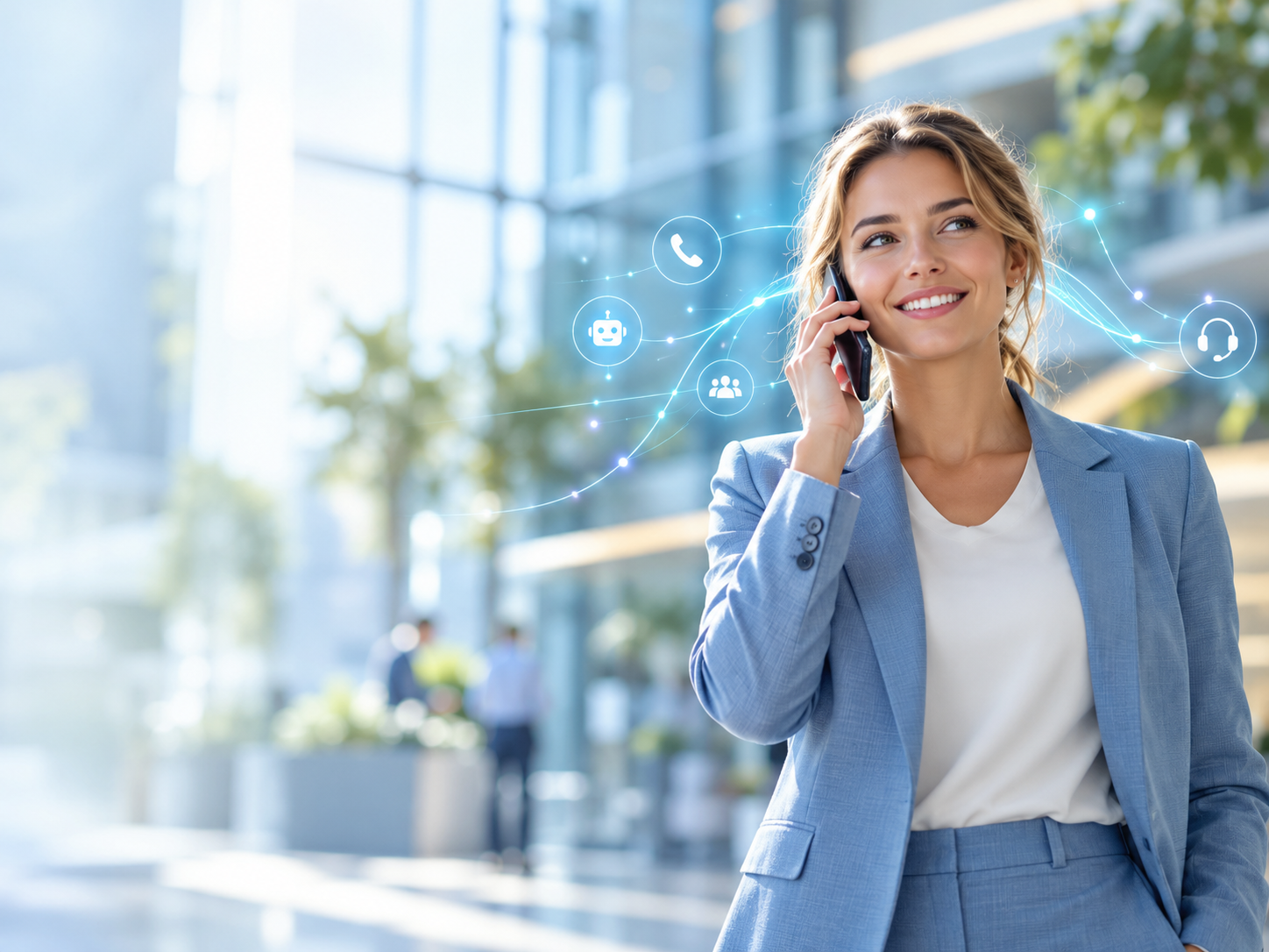 Moderne Unternehmenskommunikation mit KI-Telefonassistent